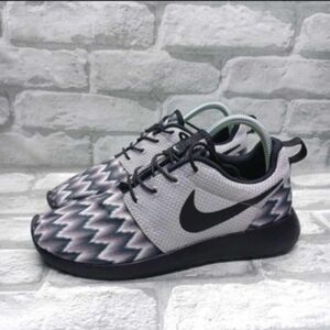 Nike ID Women’s Roshe Run Black White Grey Zebra Athletic Running Shoes Size 7.5
